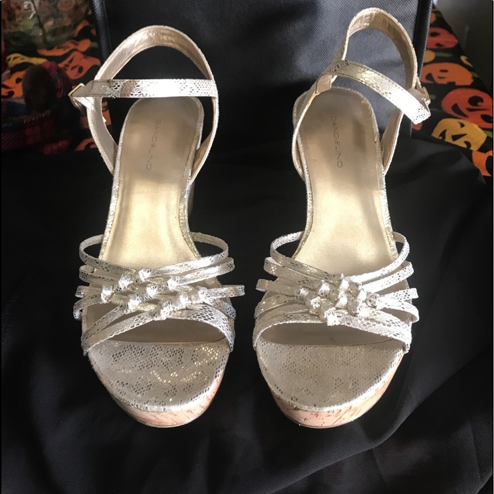 Bandolino Gold Wedge Sandals